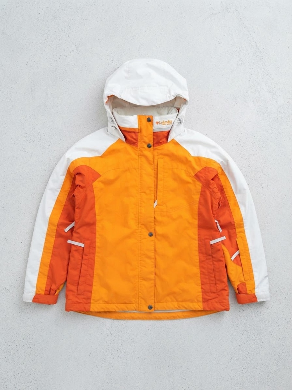 Columbia Sportswear Interchange Ski Jacket Orange White Women's Large Y2K large